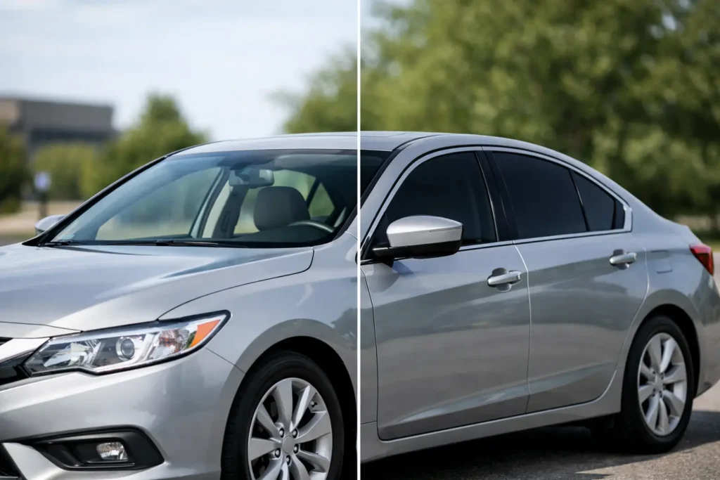 Sedan Tint Before After Example That Shows It